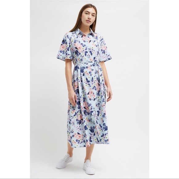 French Connection cerisier floral tied midi dress cottage core - Picture 1 of 7